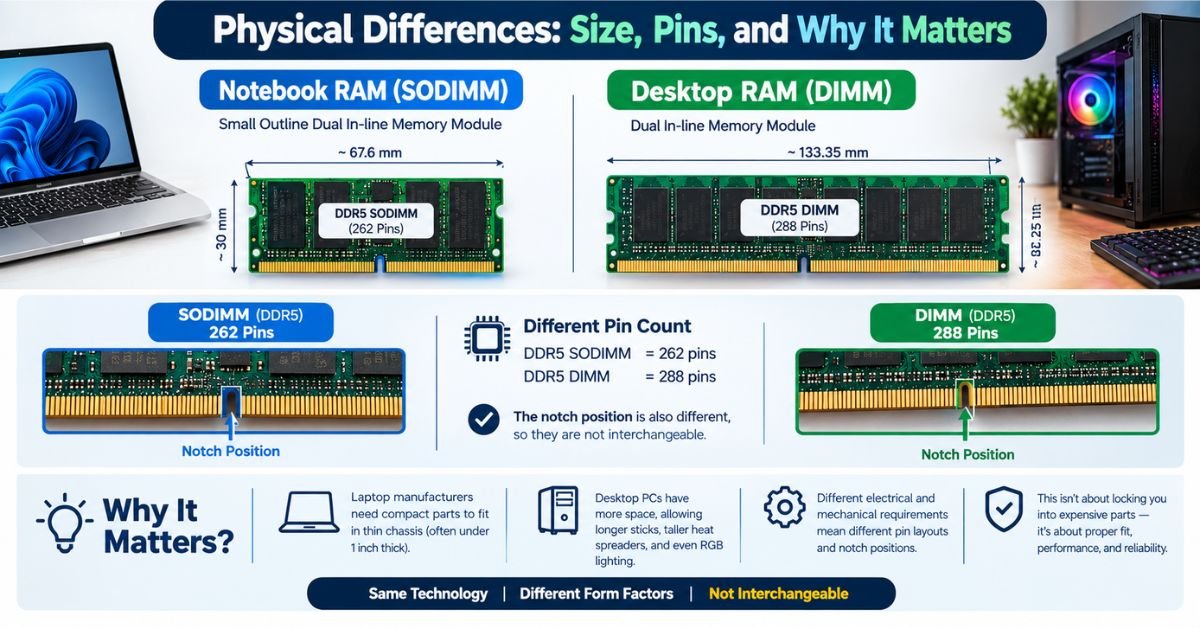 Physical Differences: Size, Pins, and Why It Matters