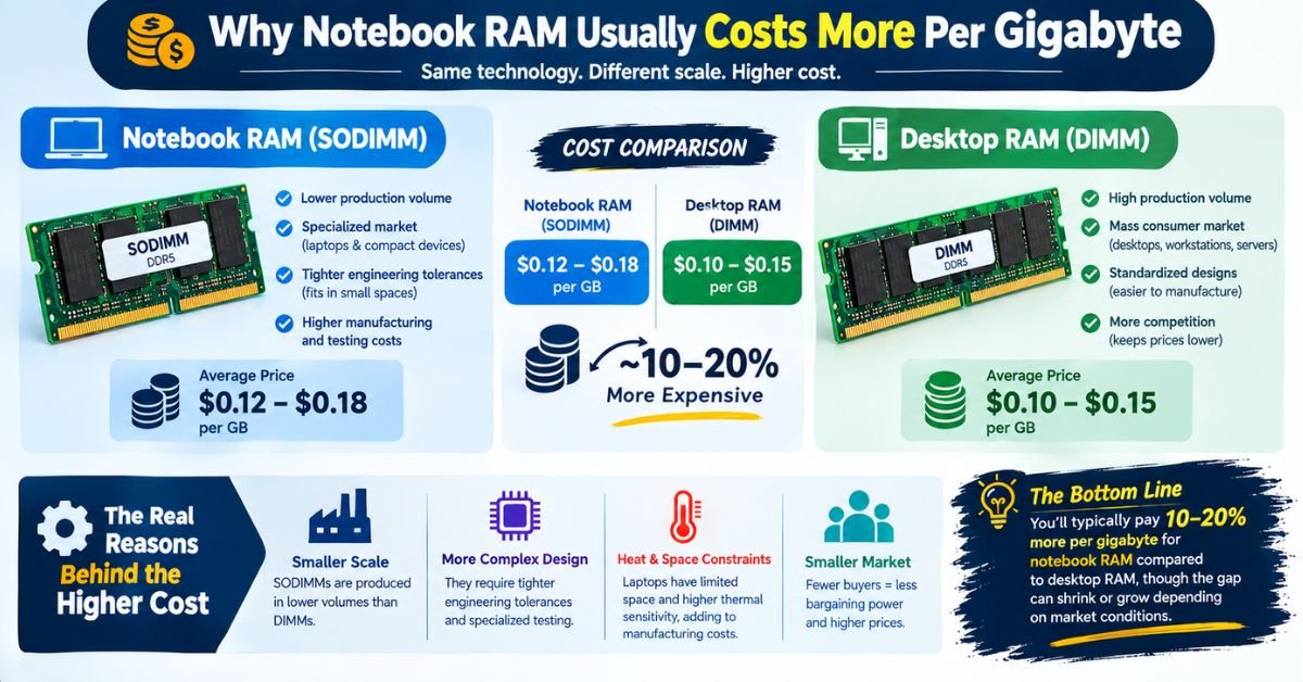 Cost: Why Notebook RAM Usually Costs More Per Gigabyte