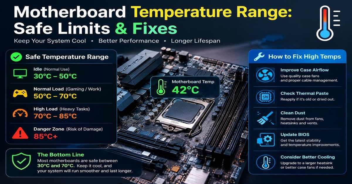 motherboard temperature range